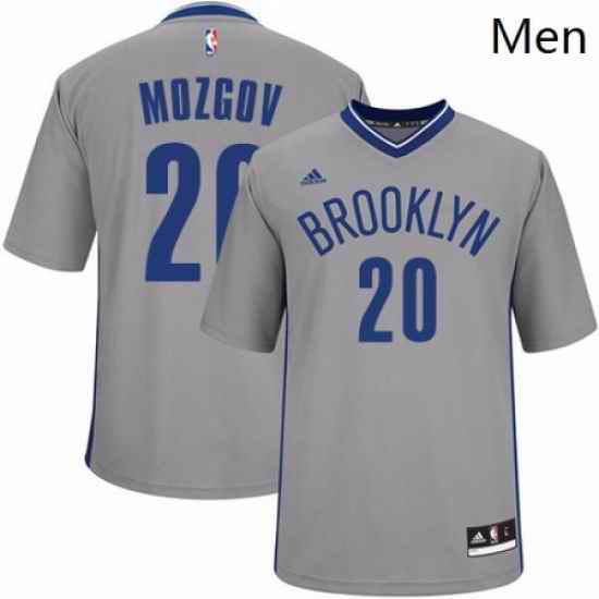 Mens Adidas Brooklyn Nets 20 Timofey Mozgov Authentic Gray Alternate NBA Jersey
